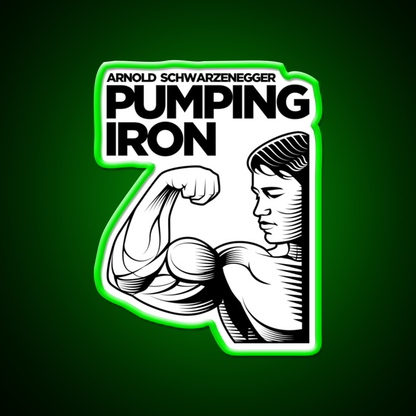 Arnold Schwarzenegger Pumping Iron Bodybuilding Gym Fitness Led Neon Sign Rgb Color