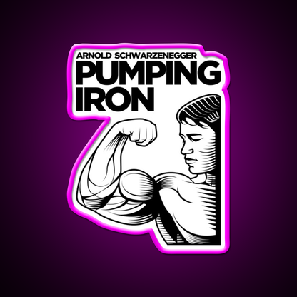 Arnold Schwarzenegger Pumping Iron Bodybuilding Gym Fitness Led Neon Sign Rgb Color