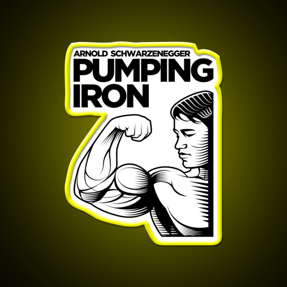 Arnold Schwarzenegger Pumping Iron Bodybuilding Gym Fitness Led Neon Sign Rgb Color