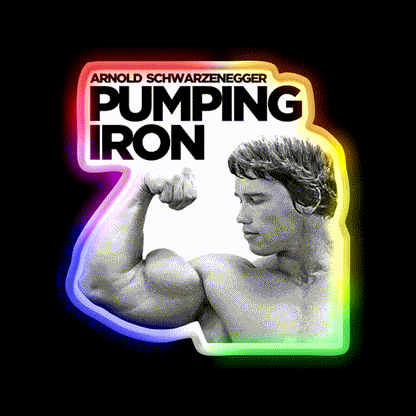Arnold Schwarzenegger Pumping Iron Gym Fitness Led Neon Sign Rgb Color