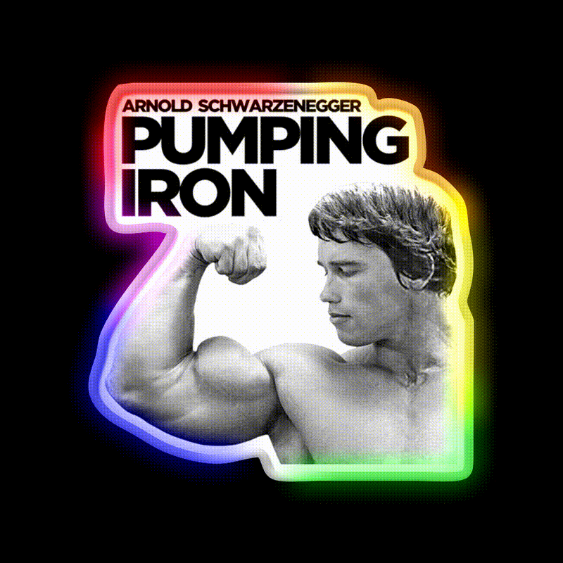 Arnold Schwarzenegger Pumping Iron Gym Fitness Led Neon Sign Rgb Color