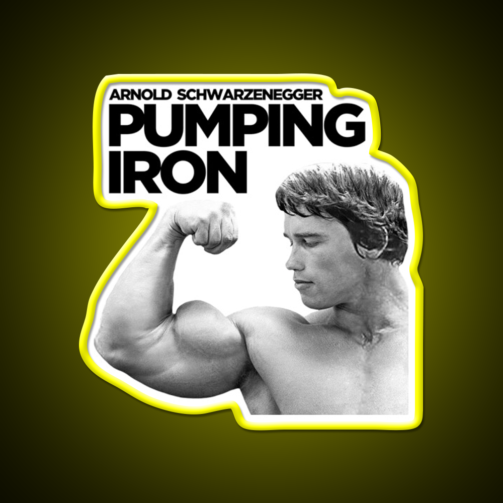Arnold Schwarzenegger Pumping Iron Gym Fitness Led Neon Sign Rgb Color