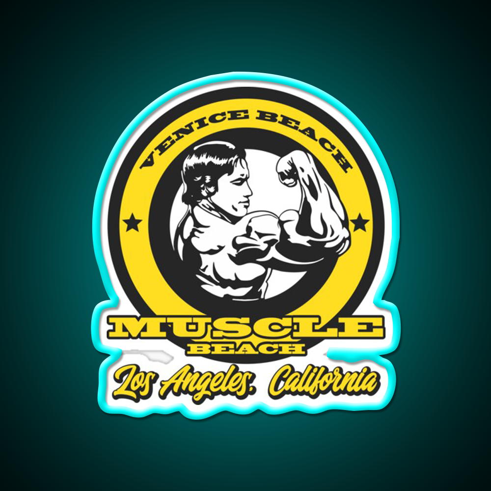Arnold Schwarzenegger Venice Beach Muscle Beach Gym Fitness Led Neon Sign Rgb Color