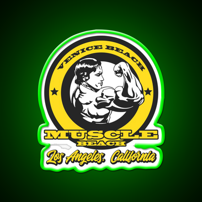 Arnold Schwarzenegger Venice Beach Muscle Beach Gym Fitness Led Neon Sign Rgb Color