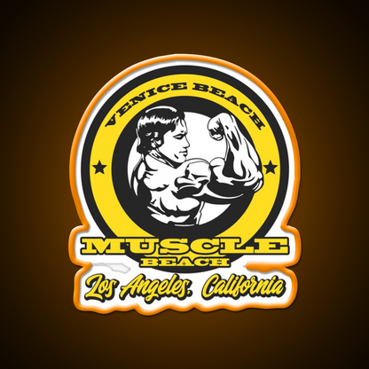 Arnold Schwarzenegger Venice Beach Muscle Beach Gym Fitness Led Neon Sign Rgb Color