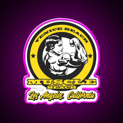 Arnold Schwarzenegger Venice Beach Muscle Beach Gym Fitness Led Neon Sign Rgb Color