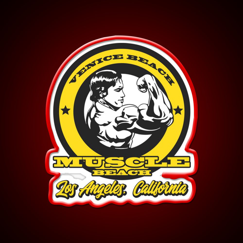 Arnold Schwarzenegger Venice Beach Muscle Beach Gym Fitness Led Neon Sign Rgb Color