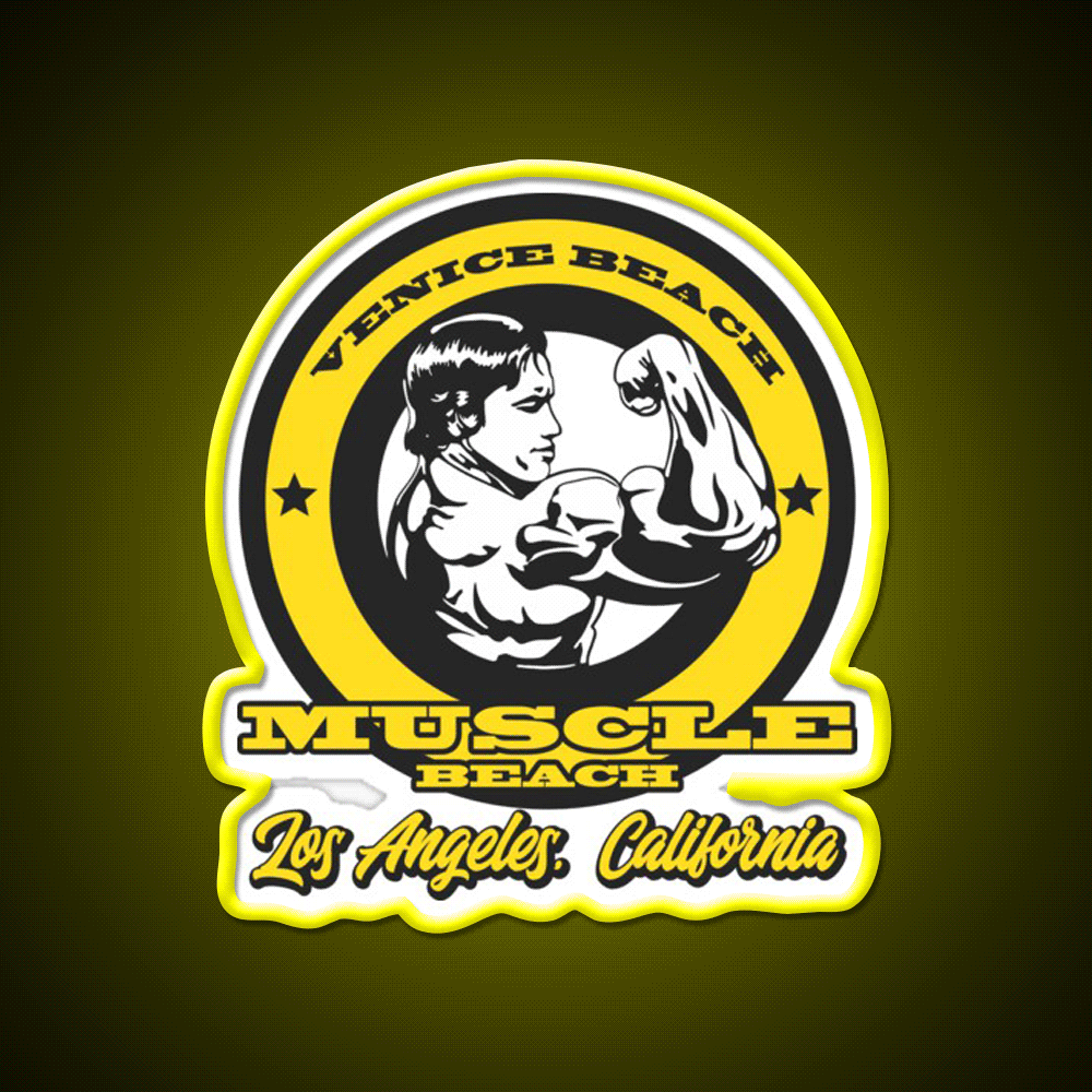 Arnold Schwarzenegger Venice Beach Muscle Beach Gym Fitness Led Neon Sign Rgb Color