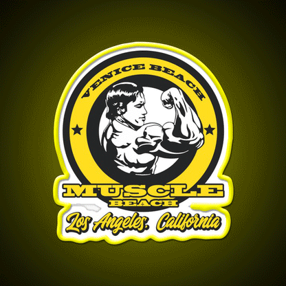 Arnold Schwarzenegger Venice Beach Muscle Beach Gym Fitness Led Neon Sign Rgb Color