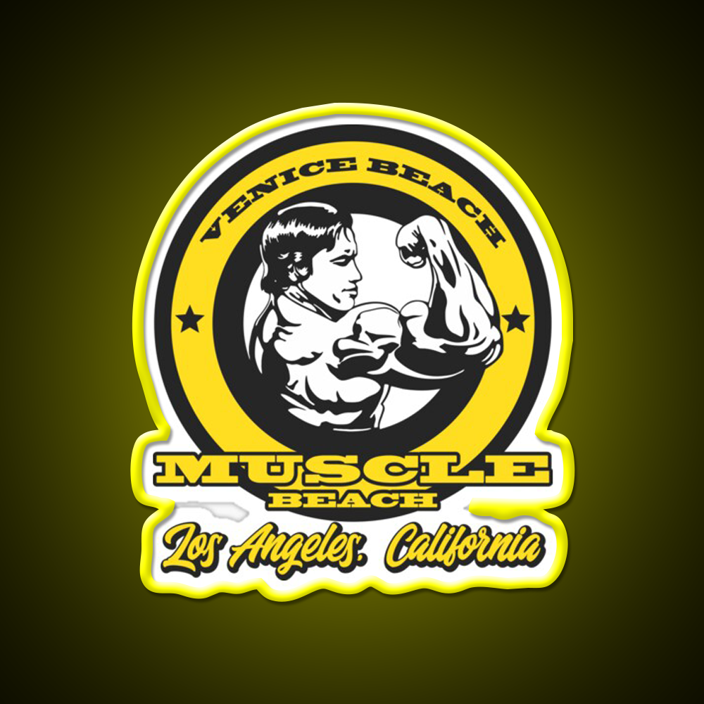 Arnold Schwarzenegger Venice Beach Muscle Beach Gym Fitness Led Neon Sign Rgb Color