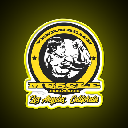 Arnold Schwarzenegger Venice Beach Muscle Beach Gym Fitness Led Neon Sign Rgb Color