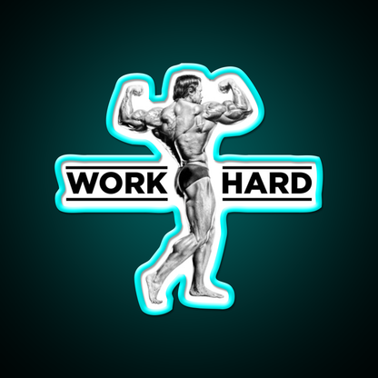 Arnold Schwarzenegger Work Hard Gym Fitness Led Neon Sign Rgb Color