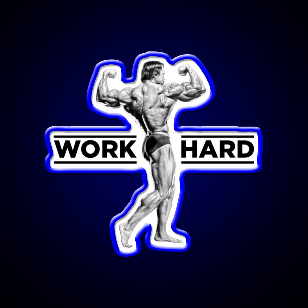 Arnold Schwarzenegger Work Hard Gym Fitness Led Neon Sign Rgb Color