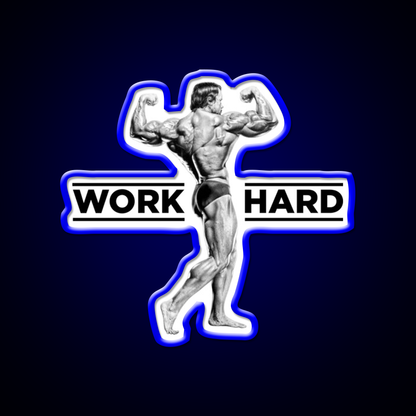 Arnold Schwarzenegger Work Hard Gym Fitness Led Neon Sign Rgb Color