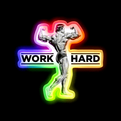 Arnold Schwarzenegger Work Hard Gym Fitness Led Neon Sign Rgb Color