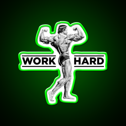 Arnold Schwarzenegger Work Hard Gym Fitness Led Neon Sign Rgb Color