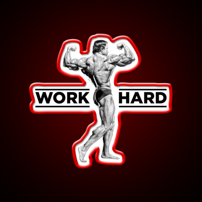 Arnold Schwarzenegger Work Hard Gym Fitness Led Neon Sign Rgb Color