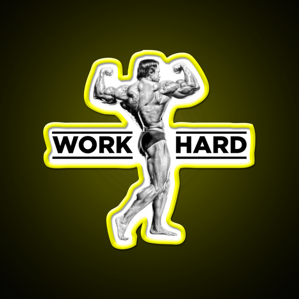 Arnold Schwarzenegger Work Hard Gym Fitness Led Neon Sign Rgb Color