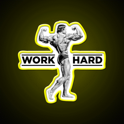 Arnold Schwarzenegger Work Hard Gym Fitness Led Neon Sign Rgb Color