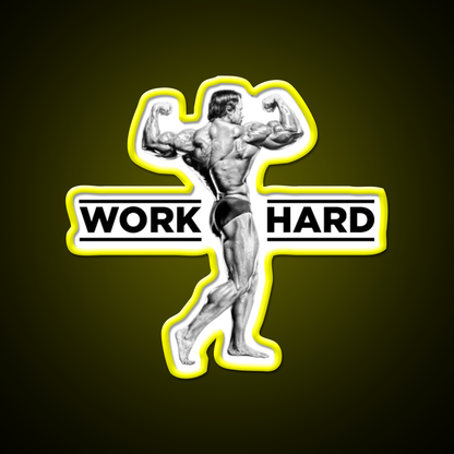 Arnold Schwarzenegger Work Hard Gym Fitness Led Neon Sign Rgb Color