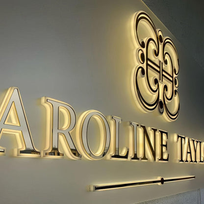 Aroline Tayl 3D Backlit Letters Business Metal Led Sign - Shineneon
