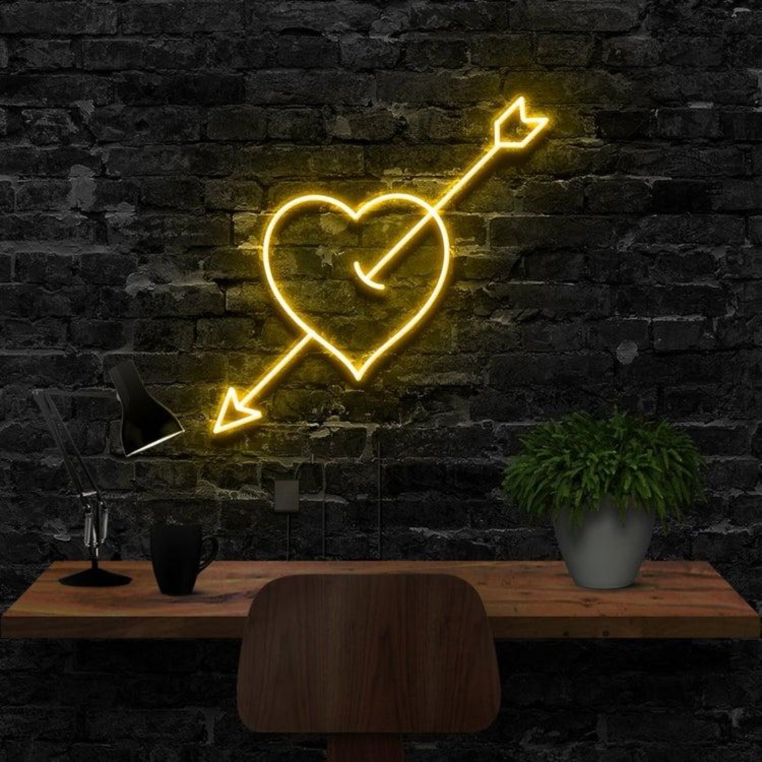 Arrow Through Heart Red Led Neon Sign For Romantic Indoor Decor | Shineneon