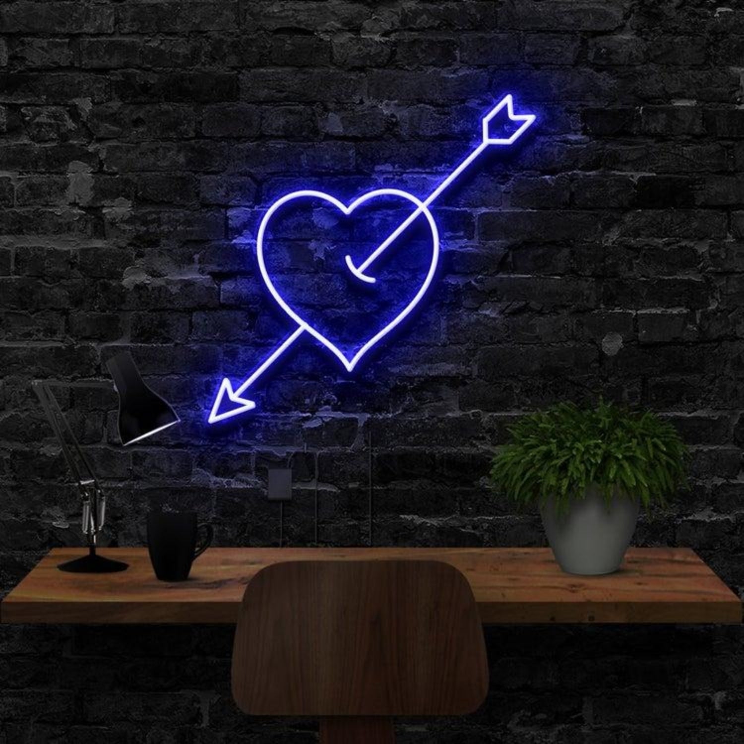 Arrow Through Heart Red Led Neon Sign For Romantic Indoor Decor | Shineneon