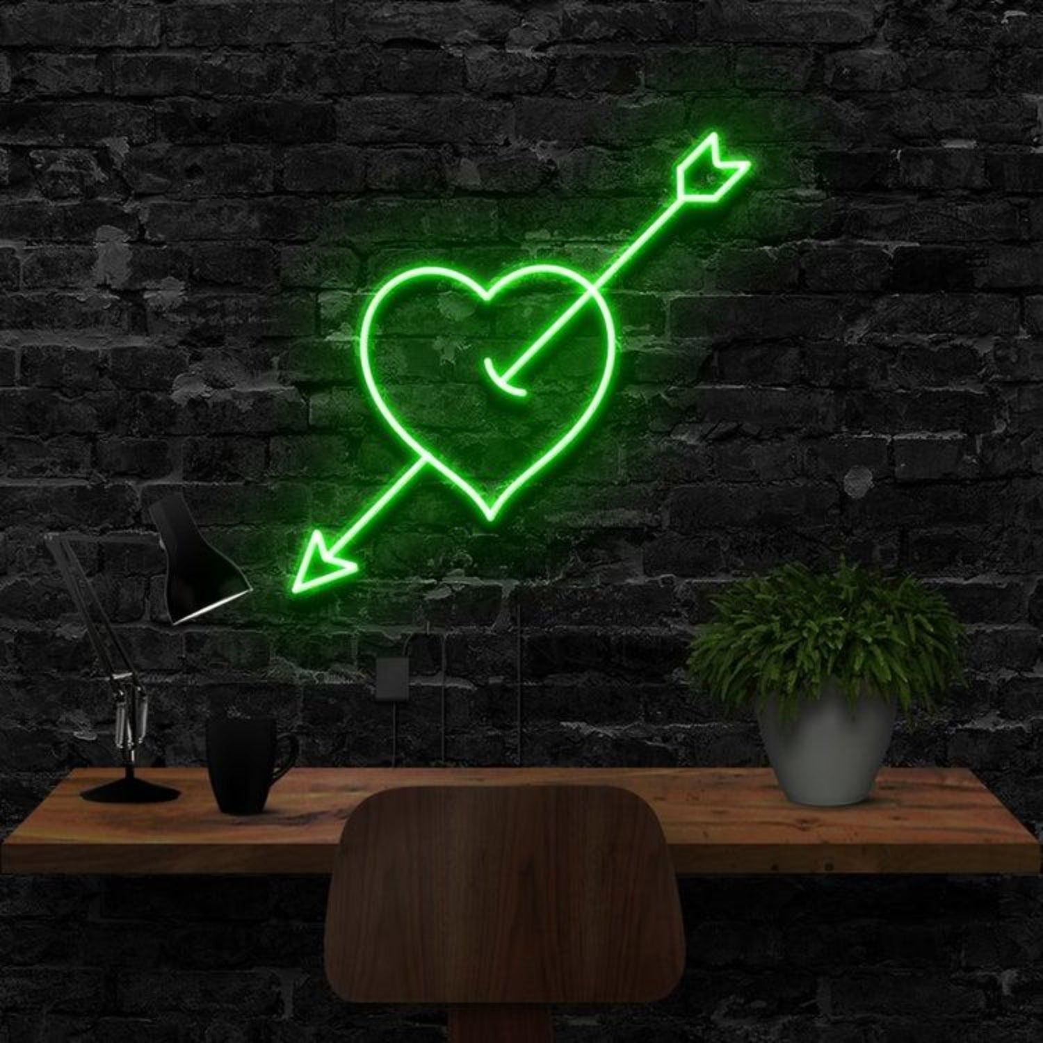 Arrow Through Heart Red Led Neon Sign For Romantic Indoor Decor | Shineneon