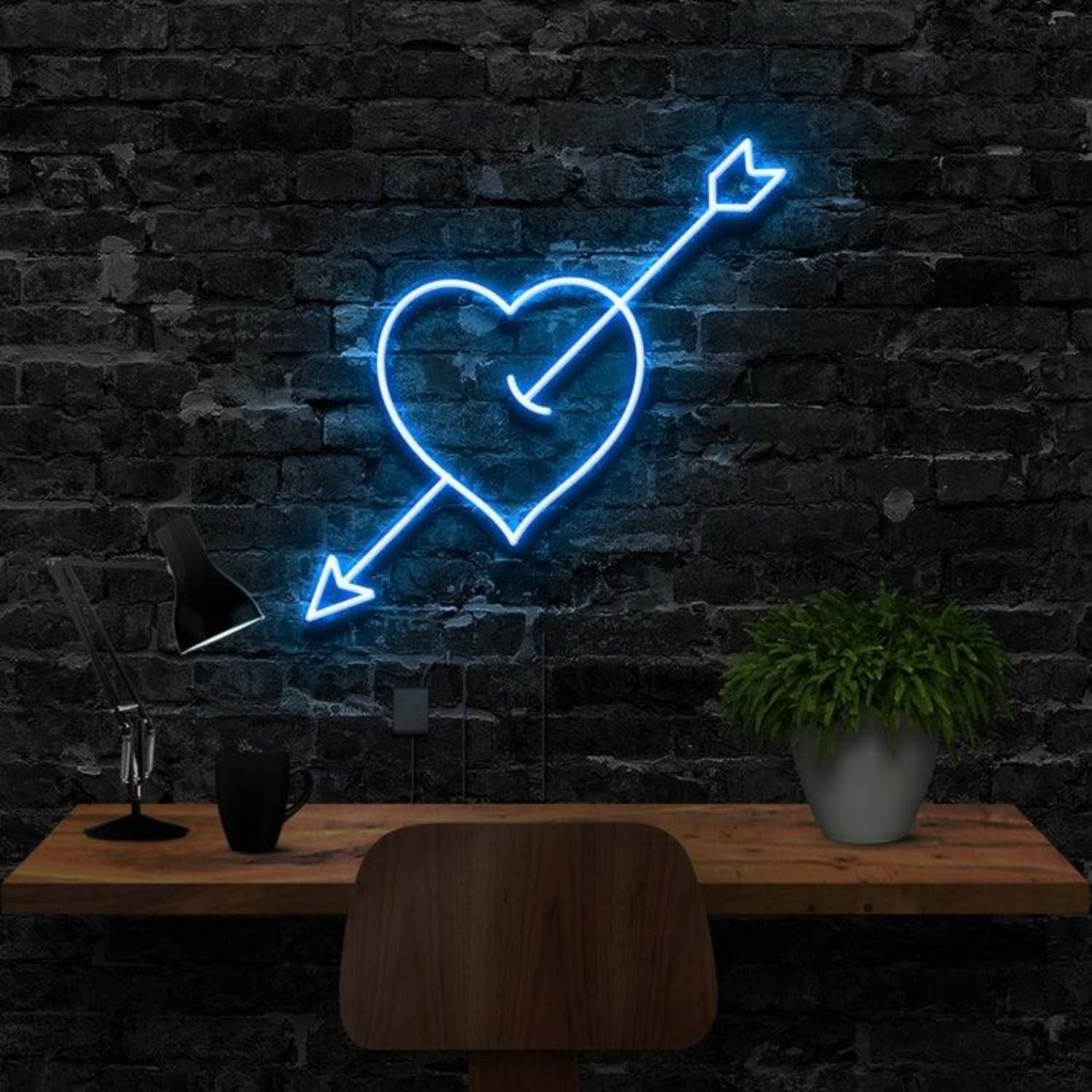 Arrow Through Heart Red Led Neon Sign For Romantic Indoor Decor | Shineneon