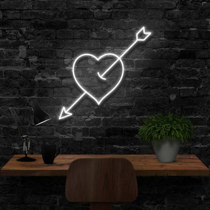 Arrow Through Heart Red Led Neon Sign For Romantic Indoor Decor | Shineneon