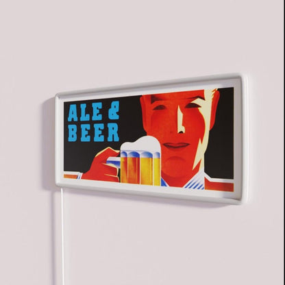 Art Deco Ale And Beer Poster From The 1930s Rgb Led Neon Sign - Shineneon