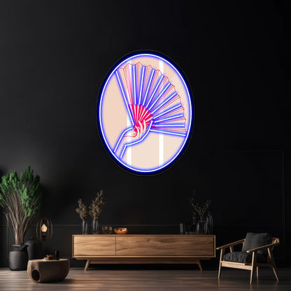 Art Deco Retrostyle Art Nouveau Design With Fan Arte Abstracto Wall Artwork Neon Signs