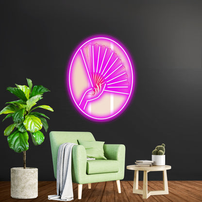 Art Deco Retrostyle Art Nouveau Design With Fan Arte Abstracto Wall Artwork Neon Signs