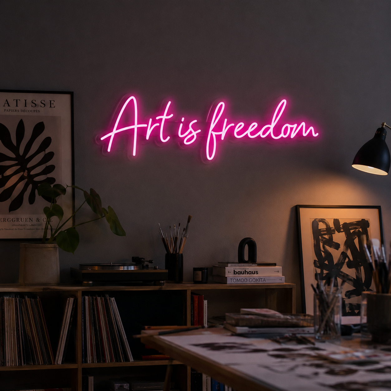 Art Is Freedom Wall Decor LED Neon Sign - 03 Real Lifestyle Scene