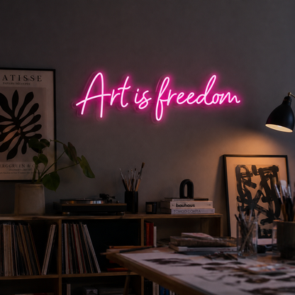 Art Is Freedom Wall Decor LED Neon Sign - 03 Real Lifestyle Scene
