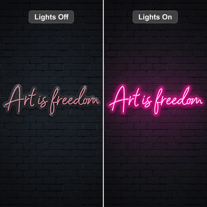 Art Is Freedom Wall Decor LED Neon Sign - 06 Day Night Comparison