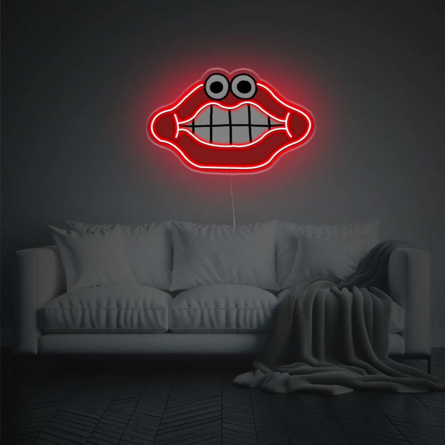 Art Space With Mouth With Eyes Led Neon Acrylic Artwork | Shineneon