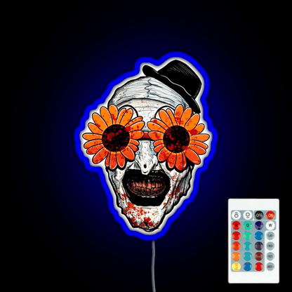 Art The Clown Terrifier 2 Sunflower Sunglasses Rgb Led Neon Sign Pop Wall Art
