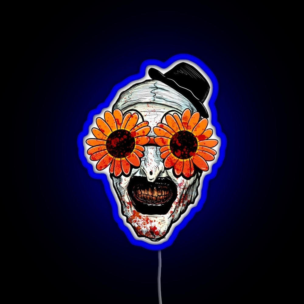 Art The Clown Terrifier 2 Sunflower Sunglasses Rgb Led Neon Sign Pop Wall Art