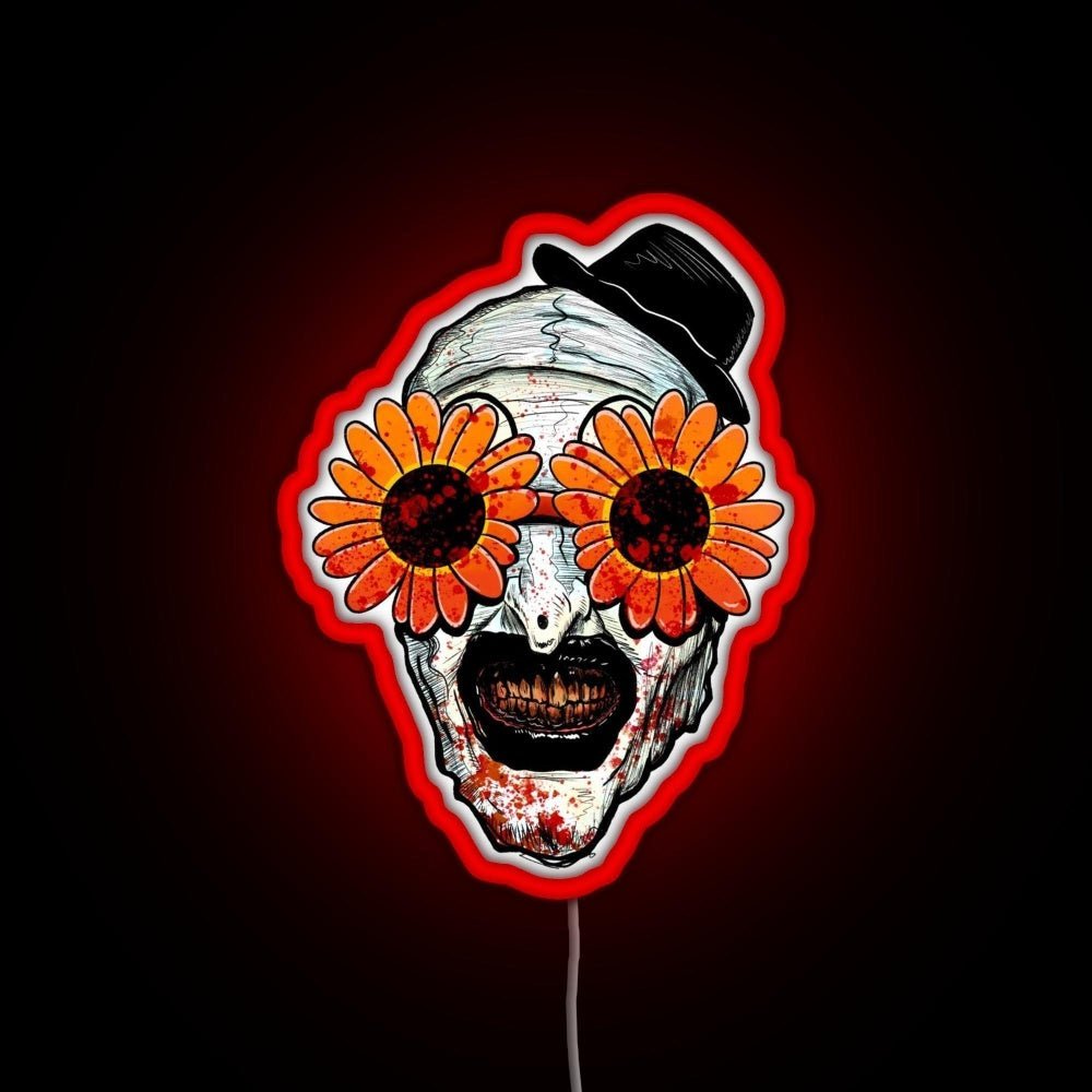 Art The Clown Terrifier 2 Sunflower Sunglasses Rgb Led Neon Sign Pop Wall Art - Shineneon