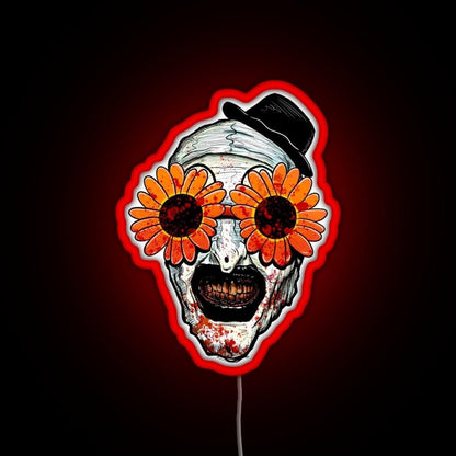 Art The Clown Terrifier 2 Sunflower Sunglasses Rgb Led Neon Sign Pop Wall Art - Shineneon