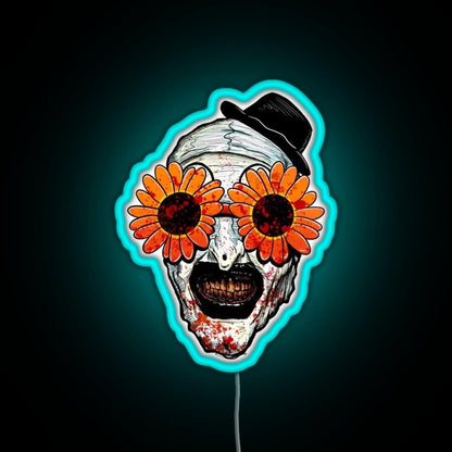 Art The Clown Terrifier 2 Sunflower Sunglasses Rgb Led Neon Sign Pop Wall Art - Shineneon