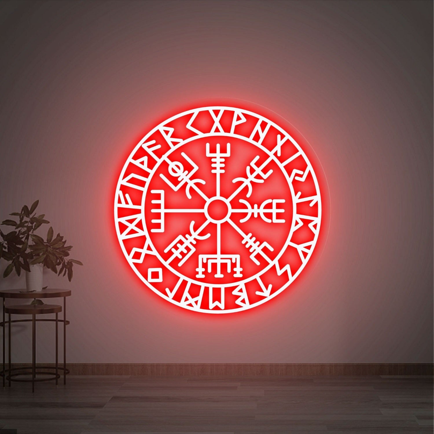 Art Vegvisir Runic Led Neon Sign Wall Decor Viking Compass Perfect For Home | Shineneon