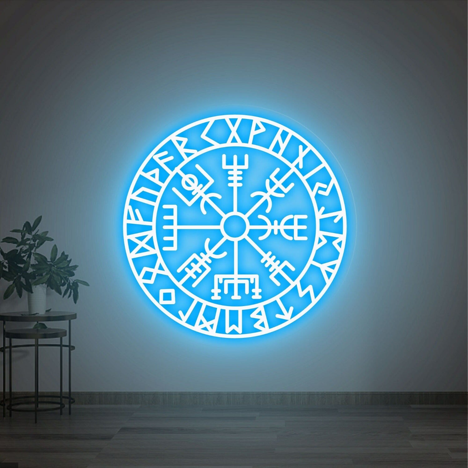 Art Vegvisir Runic Led Neon Sign Wall Decor Viking Compass Perfect For Home | Shineneon