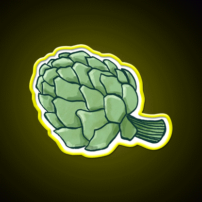 Artichoke Snack Food Led Neon Sign Rgb Color - Custom LED neon sign front view
