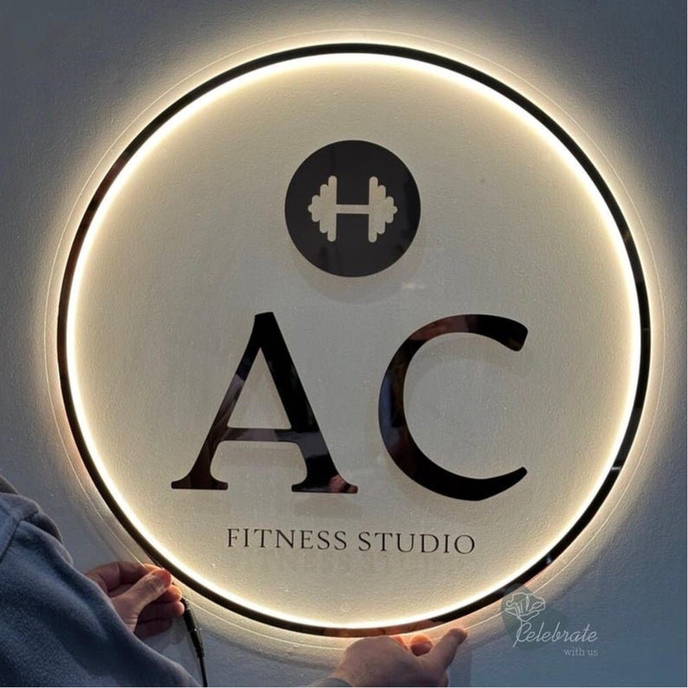 As Gym Studio Acrylic Business Logo Sign - Shineneon