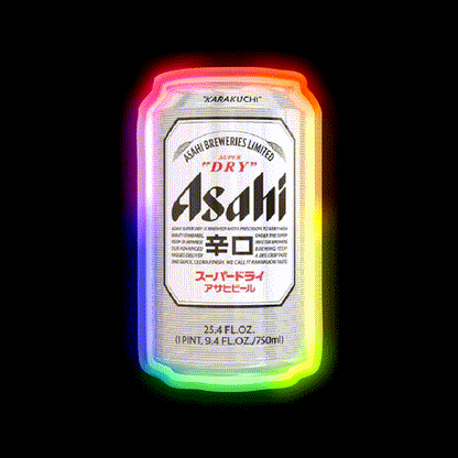 Asahi Super Dry Beer Bar Decor Led Neon Sign Rgb Color - LED neon sign close-up detail