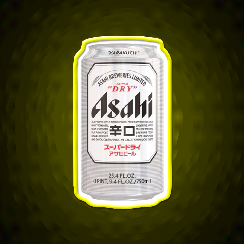 Asahi Super Dry Beer Bar Decor Led Neon Sign Rgb Color - Custom LED neon sign front view