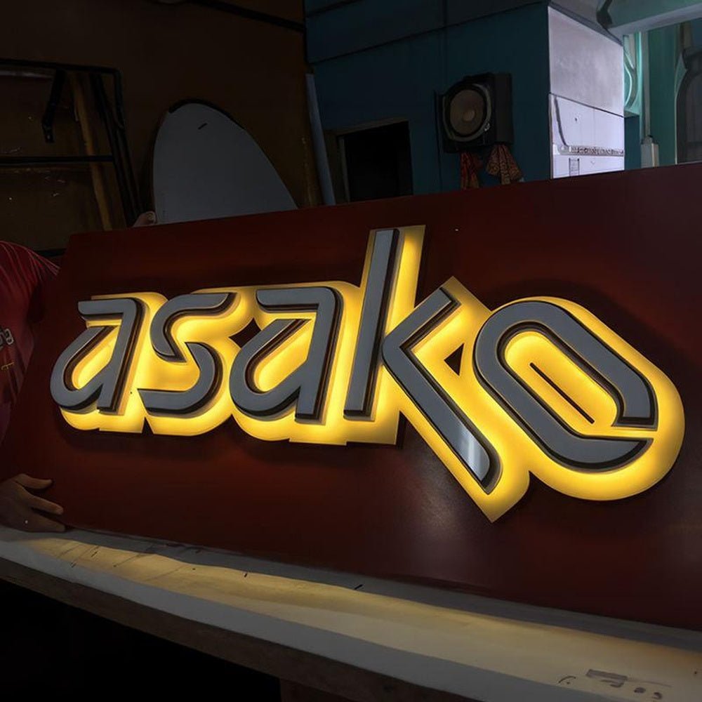 Asako 3D Backlit Letters Business Metal Led Sign - Shineneon