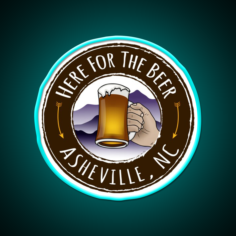 Asheville Beer Colored Beer Bar Decor Led Neon Sign Rgb Color - Size and dimension reference